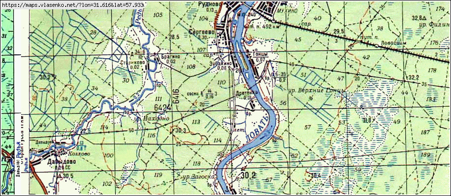 Карта ЗУБАКИНО, Новгородская область, Парфинский район