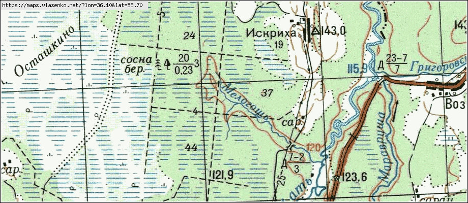 Карта ИСКРИХА, Новгородская область, Пестовский район