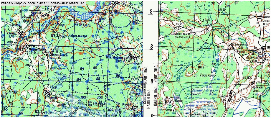 Карта мошенского района новгородской области с деревнями и дорогами