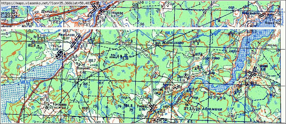Карта ПЕСЧАНКА, Новгородская область, Пестовский район