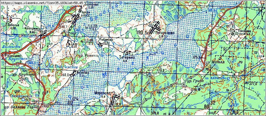 Карта пестовского водохранилища