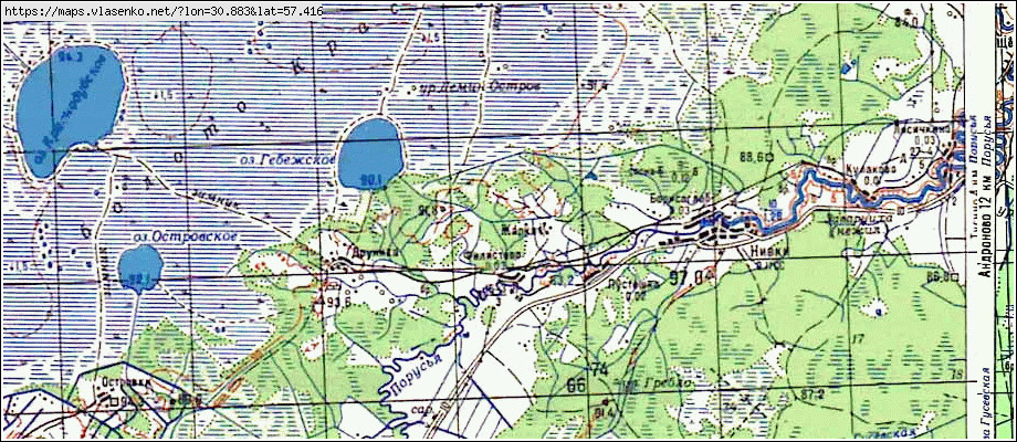 Карта ФИЛИСТОВО, Новгородская область, Поддорский район