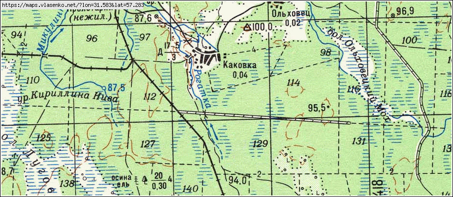 Карта КАКОВКА, Новгородская область, Поддорский район