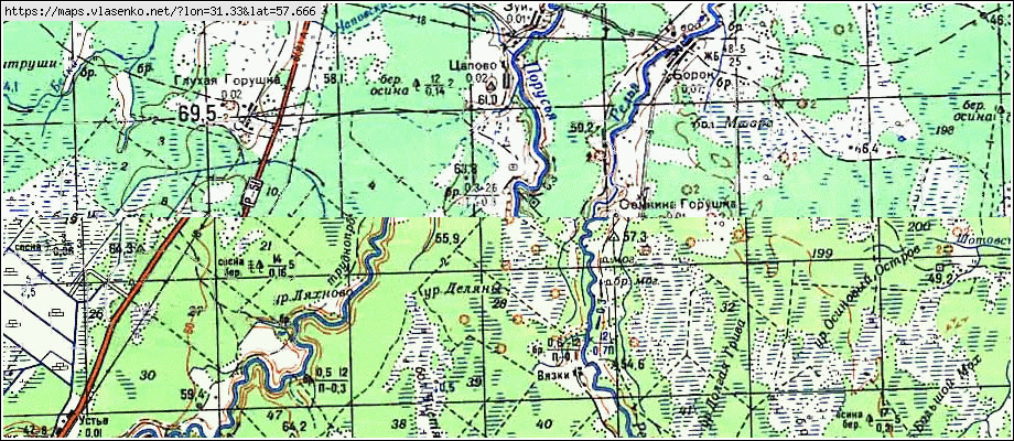 Карта КОСТЕЛЕВО, Новгородская область, Поддорский район