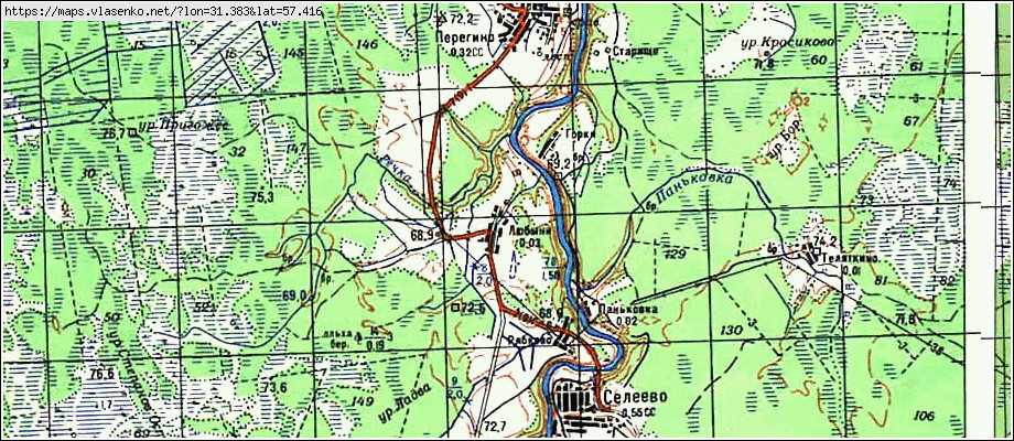 Карта ЛЮБЫНИ, Новгородская область, Поддорский район