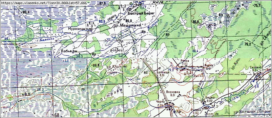 Карта ПЕРЕХОДЫ, Новгородская область, Поддорский район
