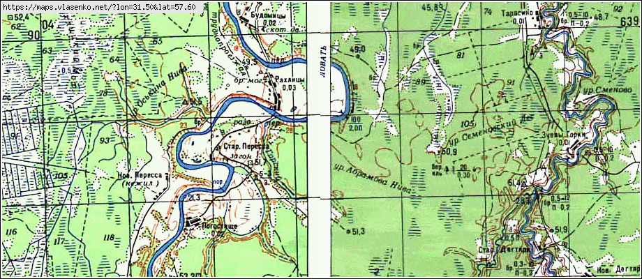 Карта ПОЧИНКИ, Новгородская область, Поддорский район