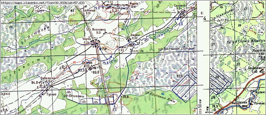 Карта ВИДЖА, Новгородская область, Поддорский район