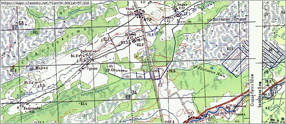 Карта ЗЕЛЕМА, Новгородская область, Поддорский район