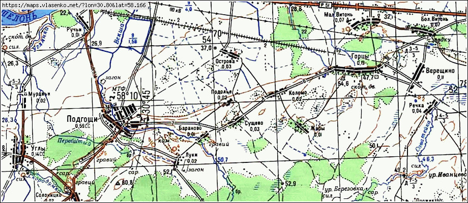 Карта ПОДОЛЬЕ, Новгородская область, Шимский район