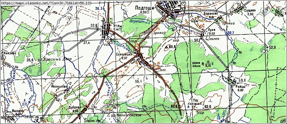 Карта СОЛОНИЦКО, Новгородская область, Шимский район