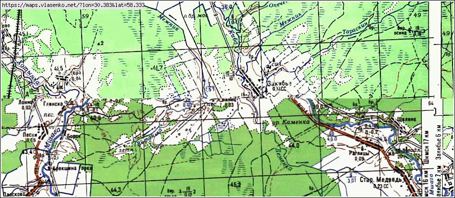 Карта ВАНЕЦ, Новгородская область, Шимский район
