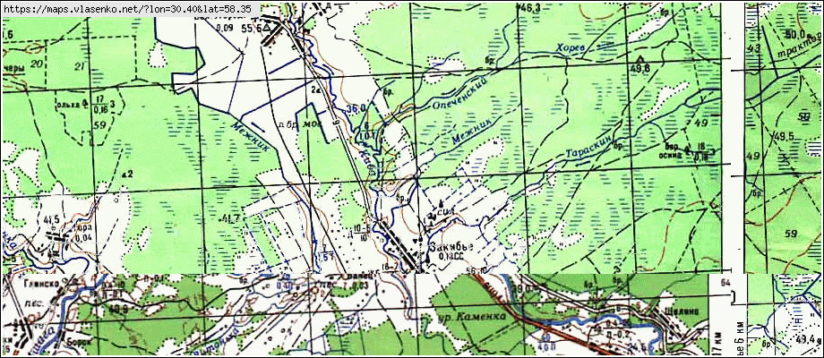 Карта ЗАКИБЬЕ, Новгородская область, Шимский район