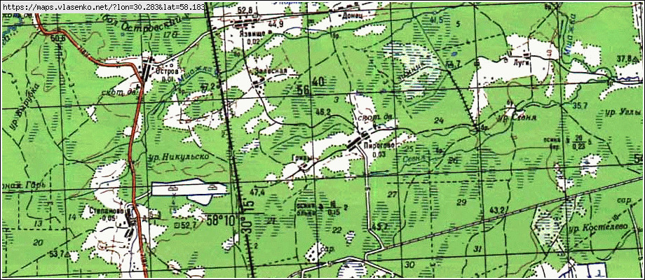 Карта ГРИВА, Новгородская область, Солецкий район
