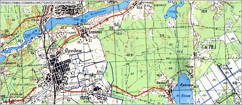 Карта ШАПКОВО, Новгородская область, Солецкий район