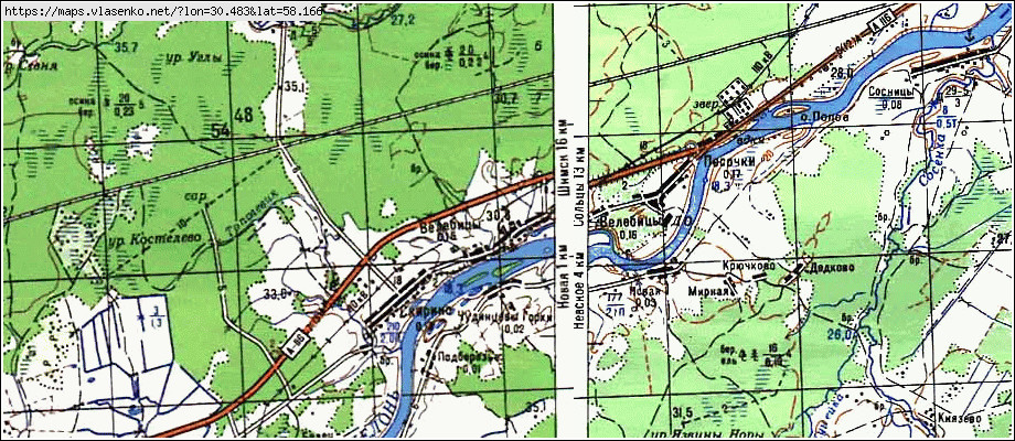 Карта ВЕЛЕБИЦЫ, Новгородская область, Солецкий район