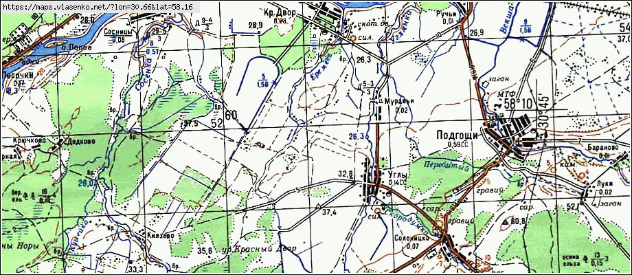 Карта ВЕРЕТЬЕ, Новгородская область, Солецкий район