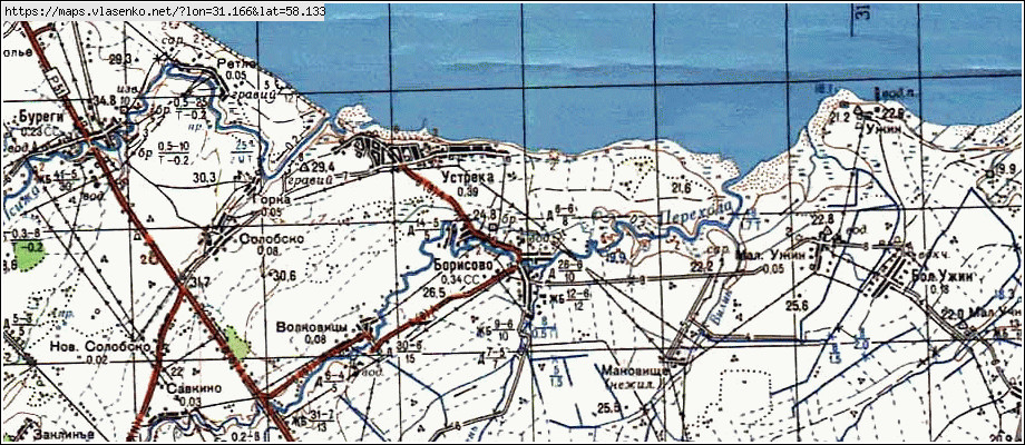 Карта БОРИСОВО, Новгородская область, Старорусский район