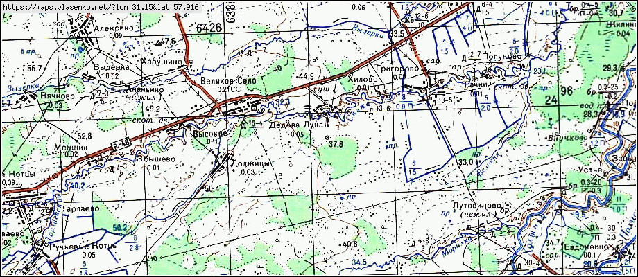 Карта ДЕДОВА ЛУКА, Новгородская область, Старорусский район