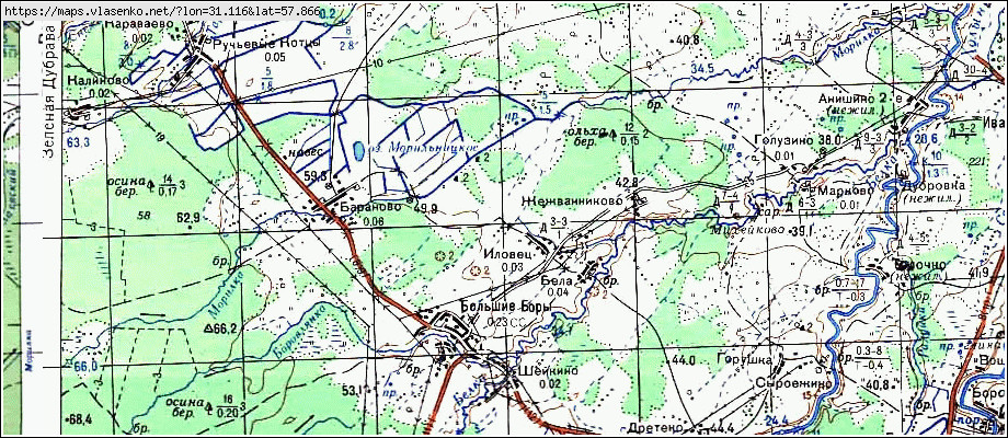 Карта ИЛОВЕЦ, Новгородская область, Старорусский район