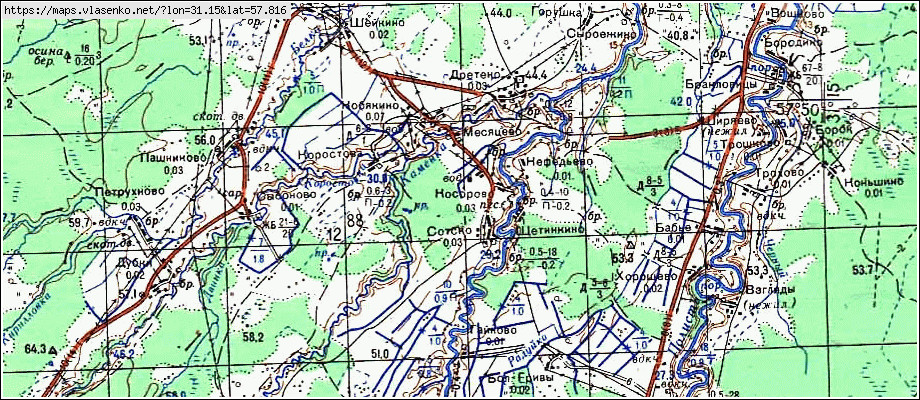 Карта КОСОРОВО, Новгородская область, Старорусский район
