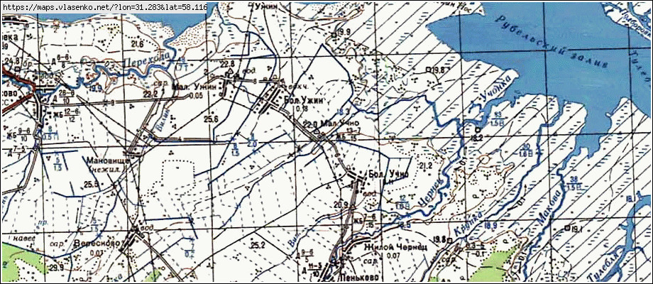 Карта МАЛОЕ УЧНО, Новгородская область, Старорусский район