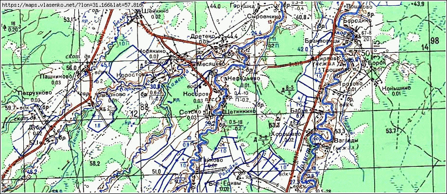 Карта НЕФЕДЬЕВО, Новгородская область, Старорусский район