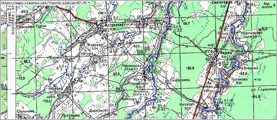 Карта ПАРЫШЕВО, Новгородская область, Старорусский район