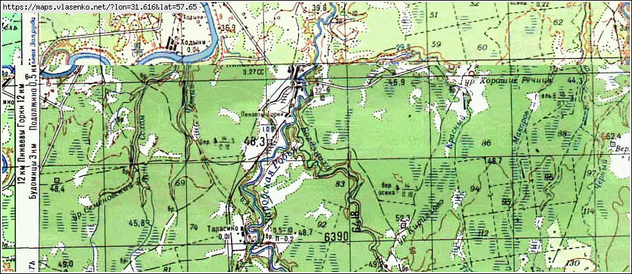 Карта ПИНАЕВЫ ГОРКИ, Новгородская область, Старорусский район