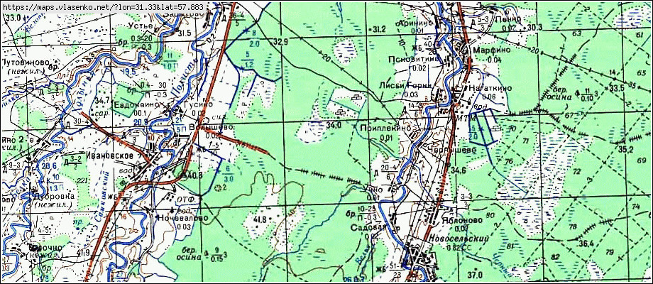 Карта РУЧЬЕВЫЕ КОТЦЫ, Новгородская область, Старорусский район