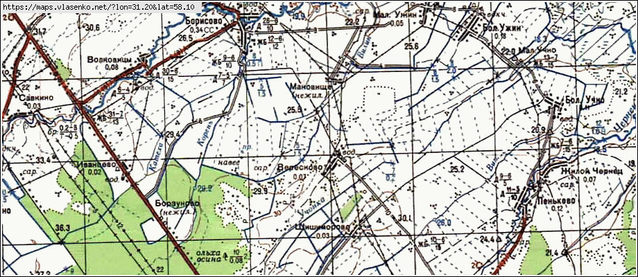 Карта ВЕРЕСКОВО, Новгородская область, Старорусский район