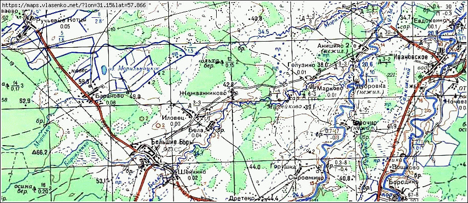 Карта ЖЕЖВАННИКОВО, Новгородская область, Старорусский район