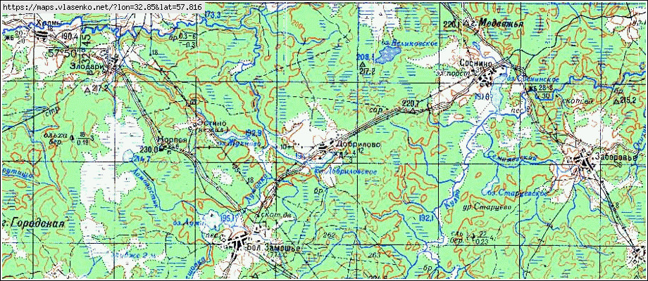 Карта ДОБРИЛОВО, Новгородская область, Валдайский район