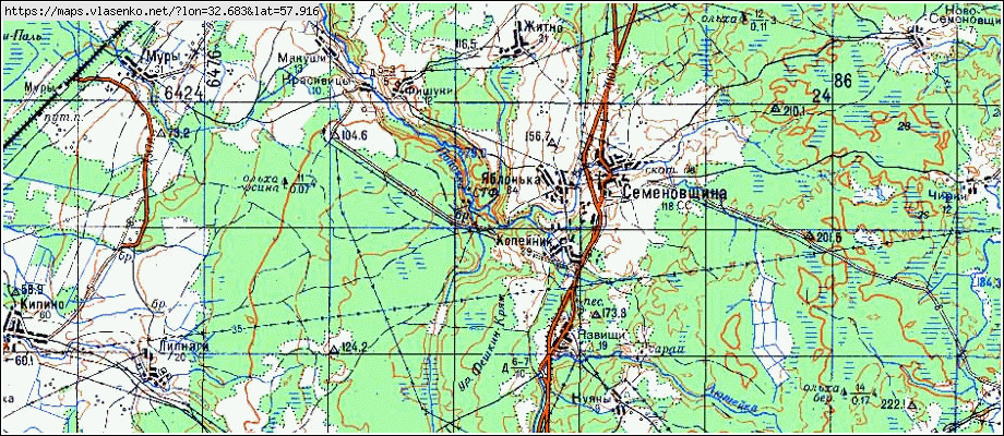 Карта КОПЕЙНИК, Новгородская область, Валдайский район