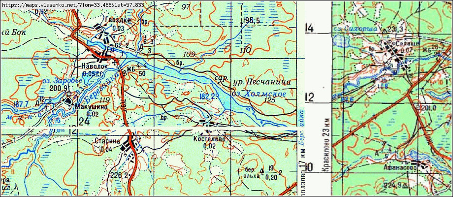 Карта КОСТЕЛЕВО, Новгородская область, Валдайский район
