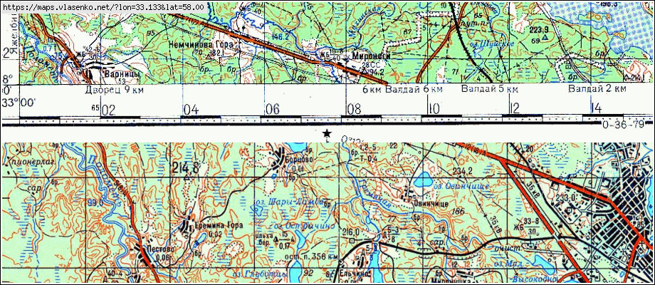 Карта МИРОНЕГИ, Новгородская область, Валдайский район