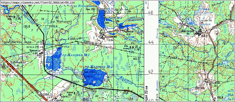 Карта ПРУДЫ, Новгородская область, Валдайский район