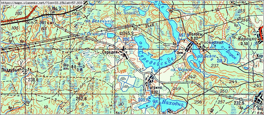 Карта СЕРЕДЕЯ, Новгородская область, Валдайский район