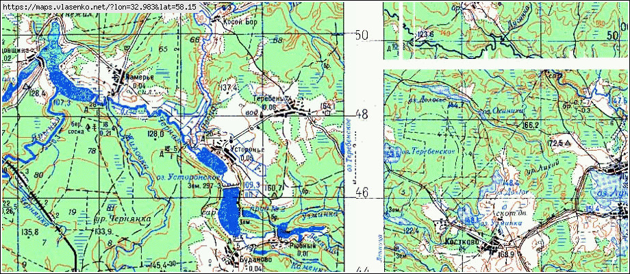 Карта ТЕРЕБЕНЬ, Новгородская область, Валдайский район