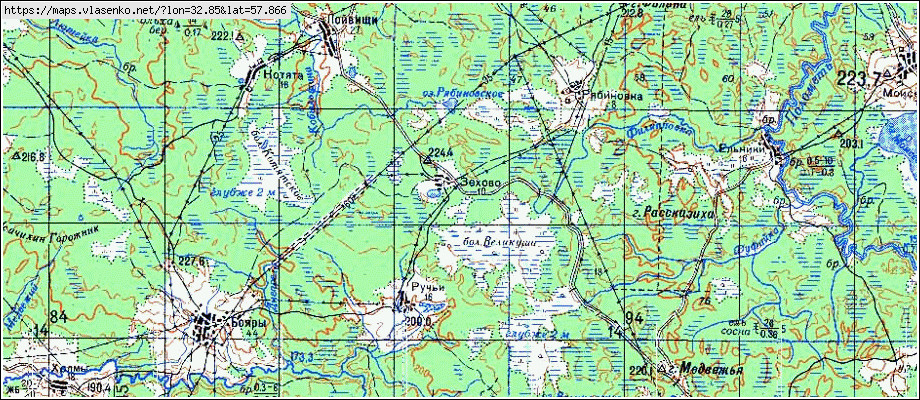 Карта ЗЕХОВО, Новгородская область, Валдайский район