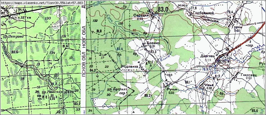 Карта БОЗИНО, Новгородская область, Волотовский район