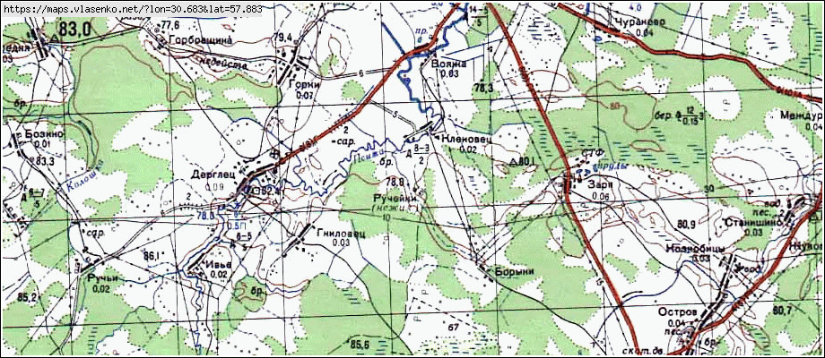 Карта КЛЕНОВЕЦ, Новгородская область, Волотовский район