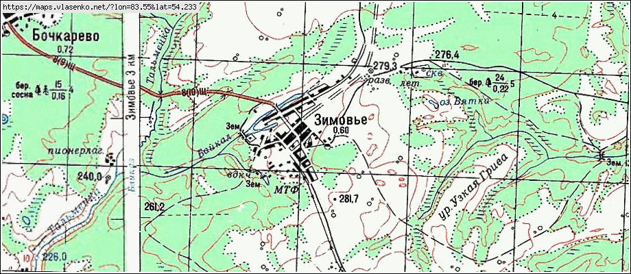 Карта ЗИМОВЬЕ, Новосибирская область, Черепановский район