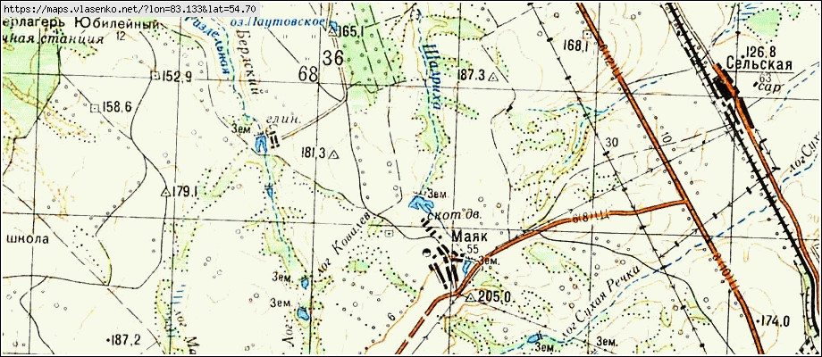 Карта МАЯК, Новосибирская область, Искитимский район