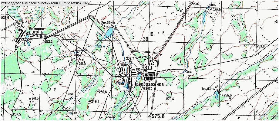 Карта ПРЕОБРАЖЕНКА, Новосибирская область, Искитимский район