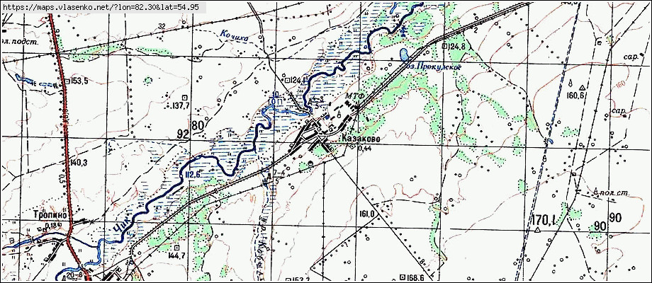 Карта КАЗАКОВО, Новосибирская область, Коченевский район