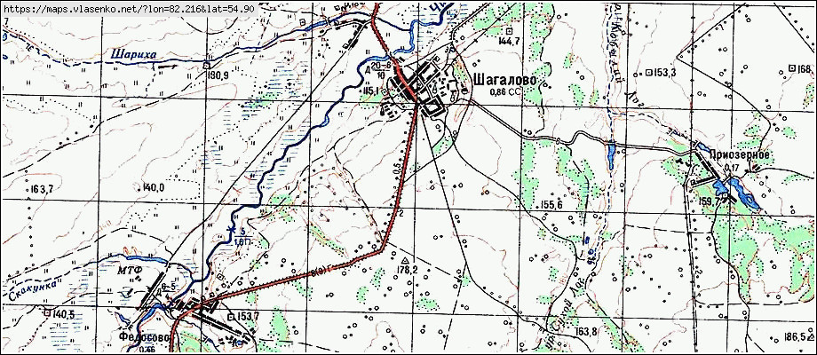 Карта ШАГАЛОВО, Новосибирская область, Коченевский район