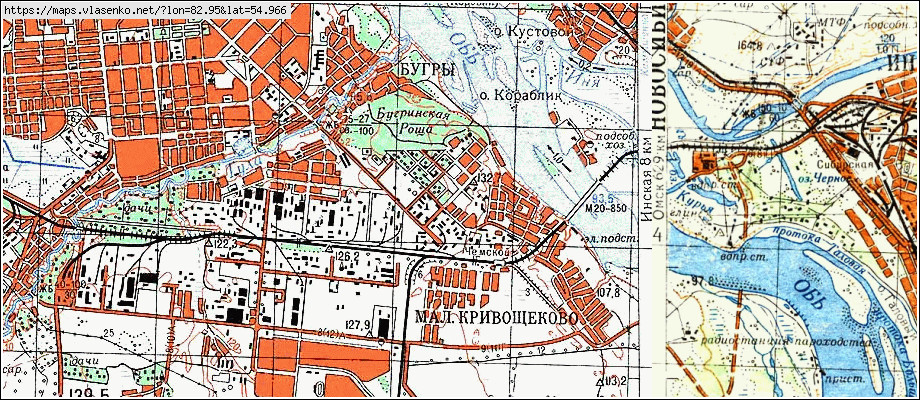 Карта НОВОСИБИРСК, Новосибирская область, Новосибирский район