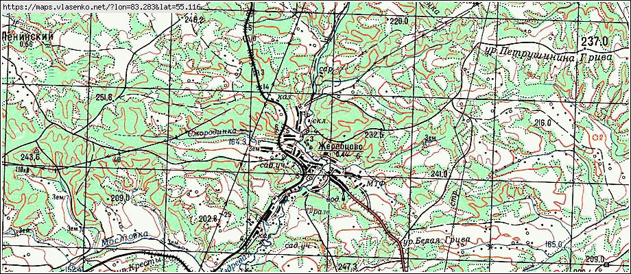 Карта ЖЕРЕБЦОВО, Новосибирская область, Новосибирский район