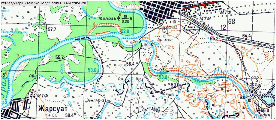 Карта глубин оренбургской области